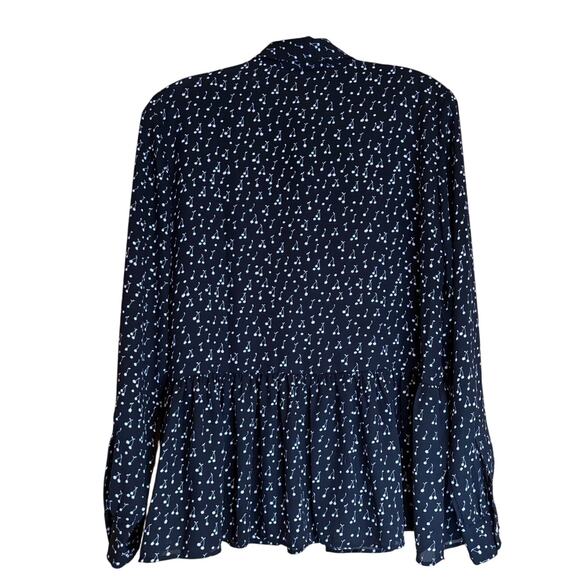 Women's Ann Taylor LOFT LS Peplum Black Cherry Top, Size Sm., EUC - Picture 2 of 4